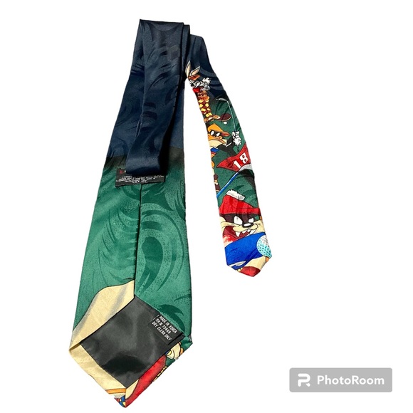 Vintage 1996 Looney Tunes Mania Novelty Neck Tie Taz Bugs Daffy Golf 4 X 60 - Picture 3 of 7